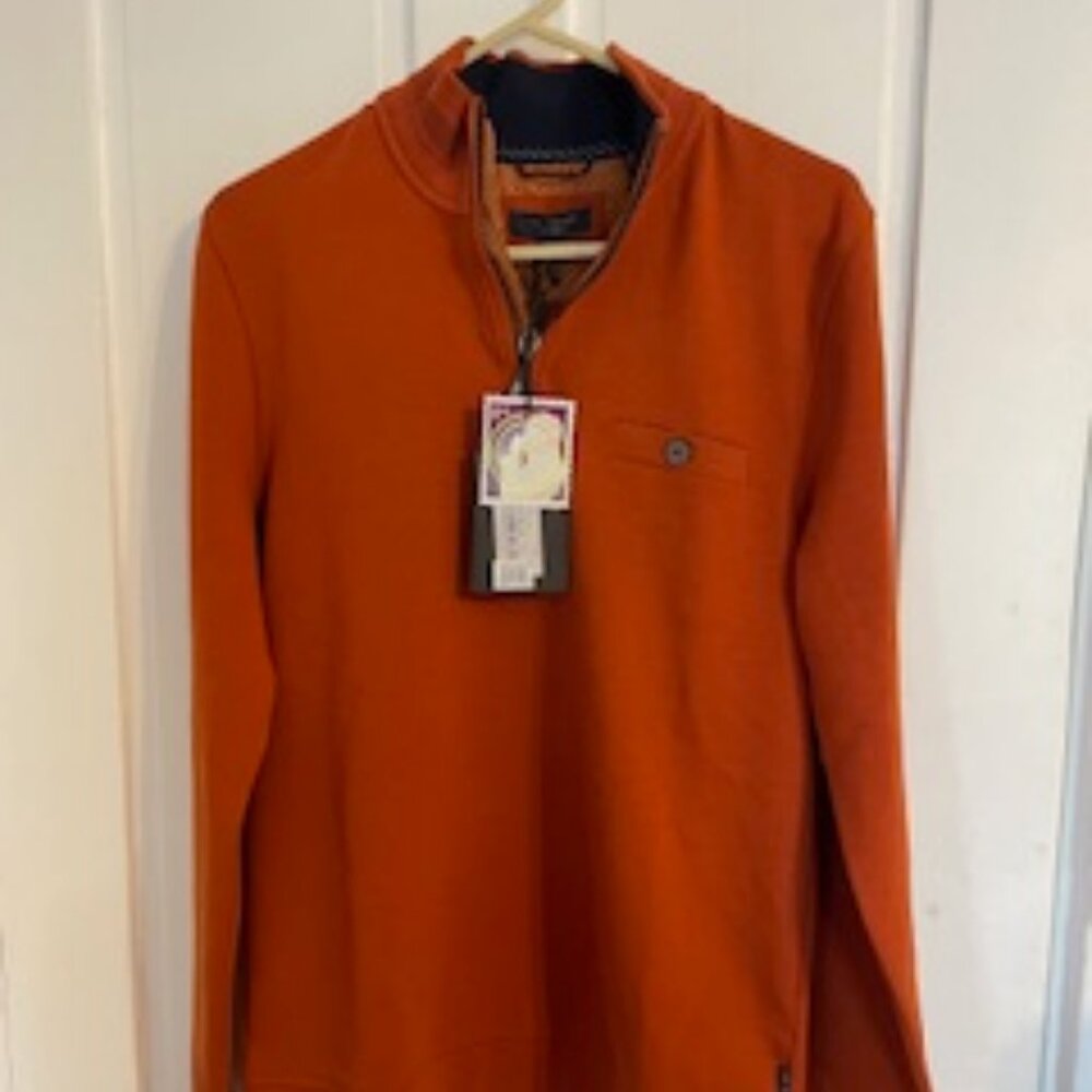NWT Ted Baker Orange 1/4 zip Size 3 (converts to a "slim US Medium")